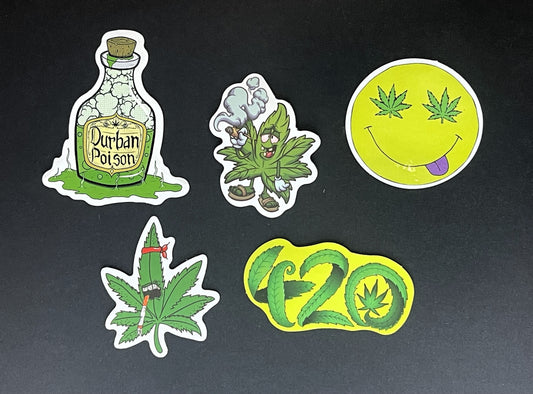 Cannabis Themed Sticker 5 Pack